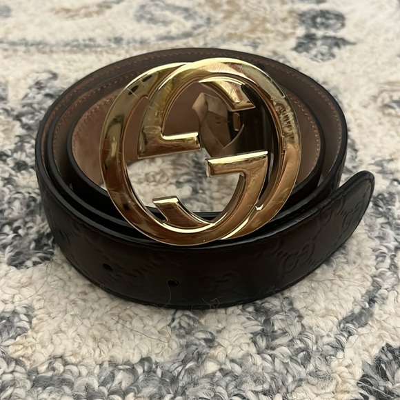 Gucci embossed leather belt L - Picture 1 of 3